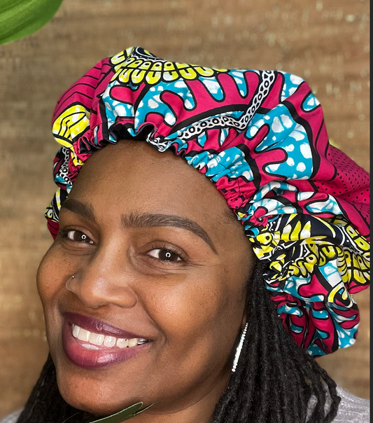 African Print Bonnet